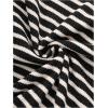 imageFloerns Womens Basic Mock Neck Short Sleeve Solid Rib Knit Tops Tee ShirtsBlack Ink White