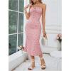 imageFloerns Womens Floral Print Drawstring Front Sleeveless Cami Midi DressDusty Pink