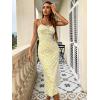 imageFloerns Womens Floral Print Drawstring Front Sleeveless Cami Midi DressYellow
