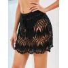imageFloerns Womens Bathing Suit Tie Waist Crochet Beach Cover Up SkirtCblack