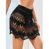 imageFloerns Womens Bathing Suit Tie Waist Crochet Beach Cover Up SkirtCblack