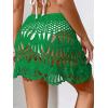 imageFloerns Womens Bathing Suit Tie Waist Crochet Beach Cover Up SkirtGreen