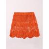 imageFloerns Womens Bathing Suit Tie Waist Crochet Beach Cover Up SkirtOrange Solid