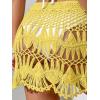imageFloerns Womens Bathing Suit Tie Waist Crochet Beach Cover Up SkirtYellow L