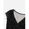 imageFloerns Womens Short Sleeve Lace Lettuce Trim Crop Top 90s Tee ShirtBlack Ink
