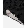 imageFloerns Womens Short Sleeve Lace Lettuce Trim Crop Top 90s Tee ShirtBlack Ink