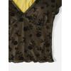 imageFloerns Womens Short Sleeve Lace Lettuce Trim Crop Top 90s Tee ShirtBlack and Yellow