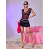 imageFloerns Womens Short Sleeve Lace Lettuce Trim Crop Top 90s Tee ShirtPurple