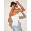 imageFloerns Womens Solid Strapless Bandeau Split Hem Casual Tube TopWhite