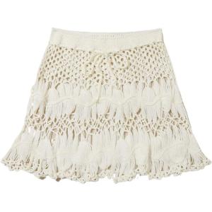 imageFloerns Womens Bathing Suit Tie Waist Crochet Beach Cover Up SkirtAbeige