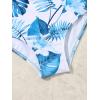 imageFloerns Girls Monokini Swimwear One Shoulder Ruffle Trim Cut Out One Piece SwimsuitBlue and White