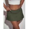 imageFloerns Womens Casual A Line Flare Jean Denim Mini Skirts with PocketArmy Green Solid