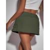 imageFloerns Womens Casual A Line Flare Jean Denim Mini Skirts with PocketArmy Green Solid