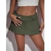 imageFloerns Womens Casual A Line Flare Jean Denim Mini Skirts with PocketArmy Green Solid