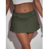 imageFloerns Womens Casual A Line Flare Jean Denim Mini Skirts with PocketArmy Green Solid