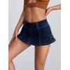 imageFloerns Womens Casual A Line Flare Jean Denim Mini Skirts with PocketBlue