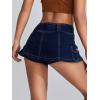 imageFloerns Womens Casual A Line Flare Jean Denim Mini Skirts with PocketBlue