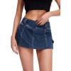 imageFloerns Womens Casual A Line Flare Jean Denim Mini Skirts with PocketDark Blue