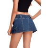 imageFloerns Womens Casual A Line Flare Jean Denim Mini Skirts with PocketDark Blue