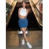 imageFloerns Womens Casual A Line Flare Jean Denim Mini Skirts with PocketDeep Blue