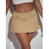 imageFloerns Womens Casual A Line Flare Jean Denim Mini Skirts with PocketKhaki Plain
