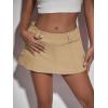 imageFloerns Womens Casual A Line Flare Jean Denim Mini Skirts with PocketKhaki Plain