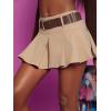imageFloerns Womens Casual A Line Flare Jean Denim Mini Skirts with PocketKhakiwith Belted