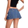 imageFloerns Womens Casual A Line Flare Jean Denim Mini Skirts with PocketLight Blue