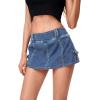 imageFloerns Womens Casual A Line Flare Jean Denim Mini Skirts with PocketLight Blue
