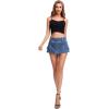 imageFloerns Womens Casual A Line Flare Jean Denim Mini Skirts with PocketLight Blue