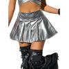 imageFloerns Womens Casual A Line Flare Jean Denim Mini Skirts with PocketSilver Pure