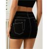 imageFloerns Womens Stretch High Waisted Short Mini Denim Skirt Jeans SkirtsA Black