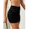 imageFloerns Womens Stretch High Waisted Short Mini Denim Skirt Jeans SkirtsA Black