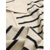 imageFloerns Womens Striped Print Short Sleeve Collar Neck Knitted Casual Tee ShirtBeige and Black