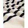 imageFloerns Womens Striped Print Short Sleeve Collar Neck Knitted Casual Tee ShirtBlack and White