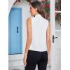 imageFloerns Womens Tie Bow Neck Sleeveless Chiffon Solid Blouse TopA White