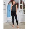 imageFloerns Womens Tie Bow Neck Sleeveless Chiffon Solid Blouse TopBlack
