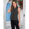 imageFloerns Womens Tie Bow Neck Sleeveless Chiffon Solid Blouse TopBlack