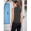 imageFloerns Womens Tie Bow Neck Sleeveless Chiffon Solid Blouse TopBlack
