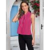 imageFloerns Womens Tie Bow Neck Sleeveless Chiffon Solid Blouse TopHot Pink