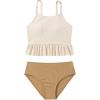 imageFloerns Girls Color Block Ruffle Trim Two Piece Bikini SwimsuitBeige