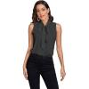 imageFloerns Womens Tie Bow Neck Sleeveless Chiffon Solid Blouse TopBlack