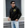imageFloerns Mens Long Sleeve Lightweight Drawstring Letter Print Graphic Hoodies Sweatshirt TopsBlack Dull Slogan