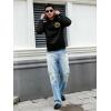 imageFloerns Mens Long Sleeve Lightweight Drawstring Letter Print Graphic Hoodies Sweatshirt TopsBlack Dull Slogan