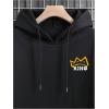 imageFloerns Mens Long Sleeve Lightweight Drawstring Letter Print Graphic Hoodies Sweatshirt TopsBlack Ink Letter