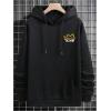 imageFloerns Mens Long Sleeve Lightweight Drawstring Letter Print Graphic Hoodies Sweatshirt TopsBlack Ink Letter