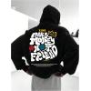 imageFloerns Mens Long Sleeve Lightweight Drawstring Letter Print Graphic Hoodies Sweatshirt TopsBlack Ink Letter