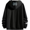 imageFloerns Mens Long Sleeve Lightweight Drawstring Letter Print Graphic Hoodies Sweatshirt TopsBlack Ink White