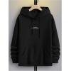 imageFloerns Mens Long Sleeve Lightweight Drawstring Letter Print Graphic Hoodies Sweatshirt TopsBlack Wave