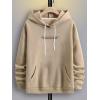 imageFloerns Mens Long Sleeve Lightweight Drawstring Letter Print Graphic Hoodies Sweatshirt TopsKhaki Slogan